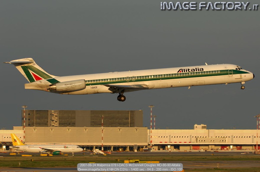 2007-08-24 Malpensa 078 I-DACS McDonnell Douglas MD-80-90 Alitalia